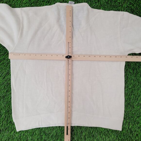 Vintage Ramstein-Varsity Sweater Womens Large 22x23 Ivory - Picture 3 of 12